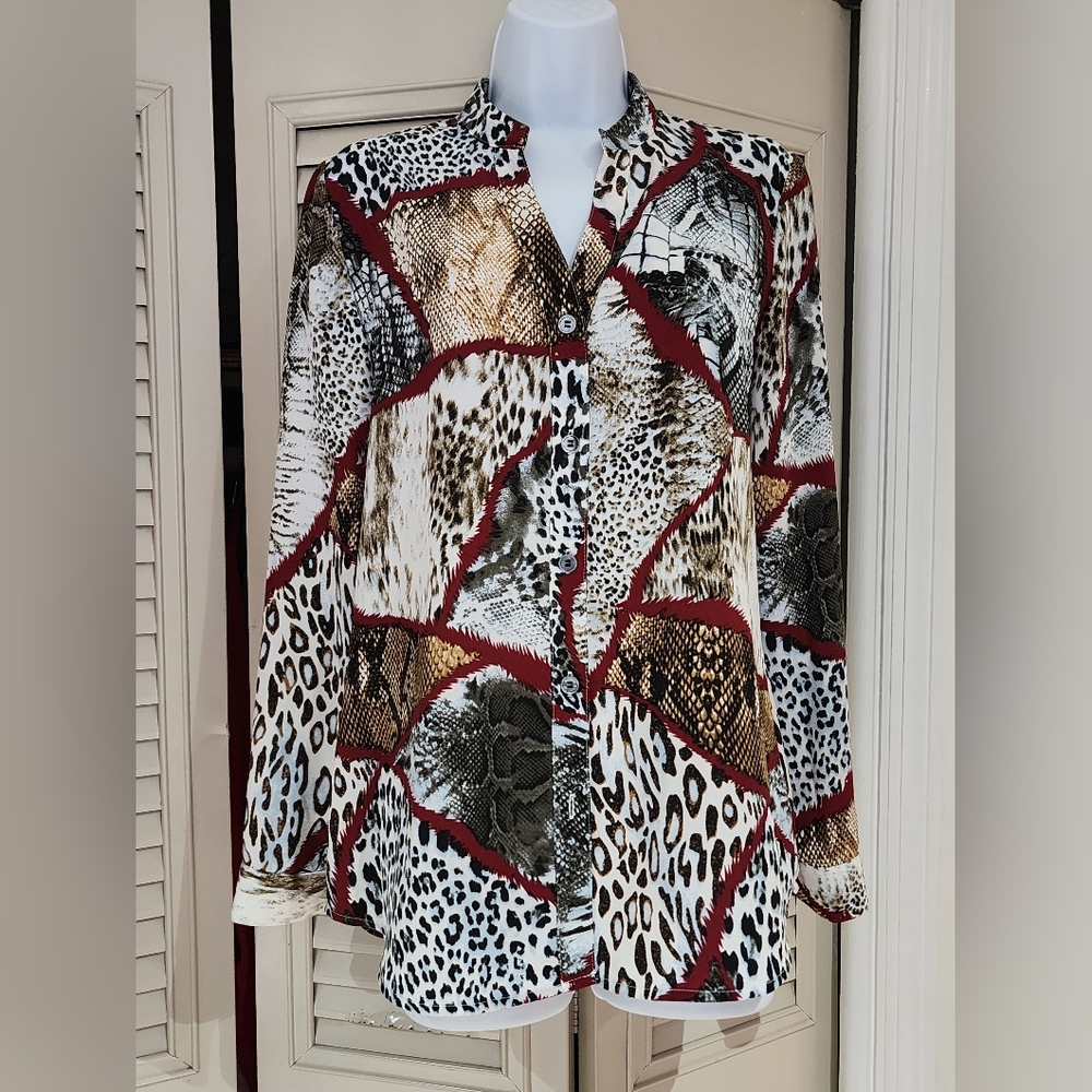 Lior Paris Chic Animal Print Button-Down Shirt S NWT